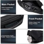 Arctic Hunter Large Fanny Pack for Men Heavy Chest Bag with Magnetic Buckle Big Waist Pouch Polyester Sling Bag for Men Crossbody Water-Resistant Passport Side Bag for Travel Business Office,Black - Image 3