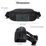 Arctic Hunter Large Fanny Pack for Men Heavy Chest Bag with Magnetic Buckle Big Waist Pouch Polyester Sling Bag for Men Crossbody Water-Resistant Passport Side Bag for Travel Business Office,Black - Image 4