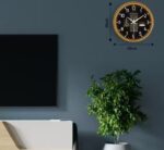 Islamic Wall Clock, Black and Gold, Arabic Calligraphy with, 10cm Diameter, Decorative Rope Frame - Image 3