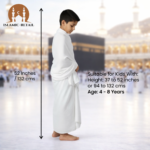 now ffor this Cooltex Ihram for Kids (Ages 9–12 Years) – Breathable Cooling Fabric, Lightweight, Sweat Absorbent, Quick Dry – Hajj & Umrah - Image 3