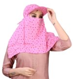 7 season's Cotton Short Scarf Cum Mask Universal Size/Usable for vehicle Driver for sunlight UV protection/White Printed Design - Image 2