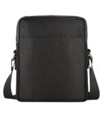 MONTERE Crossbody Sling Bag, Black Carbon Fibre Pattern, Multiple Storage Pockets - Image 6