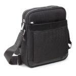 Imperial Series Messenger Shoulder Bag, Black Canvas, Adjustable Strap, Multiple Compartments - Image 4