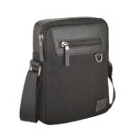MONTERE Crossbody Sling Bag, Black Carbon Fibre Pattern, Multiple Storage Pockets - Image 3