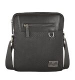MONTERE Crossbody Sling Bag, Black Carbon Fibre Pattern, Multiple Storage Pockets - Image 5