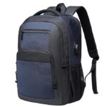 Aspire 22L Waterproof Laptop Backpack for Bikers, 16 Laptop Compartment, USB Port, Anti-Theft Pocket, Multiple Compartments - Full BlackBlue-Black - Image 3