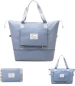 ABTER Women Travel Bags 41 Liter Expandable ,Duffle Bags with Wheels and Handle Luggage,Foldable Vanity Traveling Companion Hand Bag Personal Items Large Weekend (Sky) - Image 2