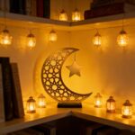 American Elm Ramadan & Eid Table Decor Islamic Moon Star Calligraphy Art Acrylic Home & Desk Decoration 8.86 x 7.48 Inch (22.5 x 19 cm) 1 Pc Ready-to-Display - Image 2