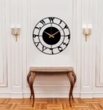 Arabs Arabic Number Metal Analog Islamic Wall Clock (50 CM) | Elegant & Durable Design | Metal Frame with Arabic Numerals | Silent & Precise Movement | Perfect for Home, Office & Mosque Décor, Black - Image 2