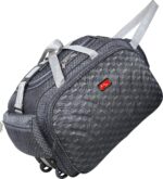 BH Bag Wheeled Travel Duffel Bag, 65L Large Capacity, Checkered Pattern, Grey and Black, with Multiple Compartments and Carrying Handles Bag for Men - Image 2