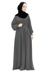 Black Plain Abaya Burqa For Women Modest Wear Islamic Naqab Fashion - Image 2