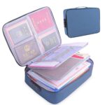 Blue Document Organizer Bag with 3 Layer Separation and Secure Combination Lock Waterproof Multilayer Travel File Organiser and Safe Pouch Bag for Certificates and Documents for Home Office - Image 2