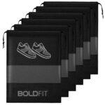 Boldfit Shoe Bag for Travel Bag for Man & Women Shoe Cover for Storage at Home Gym Reusable Travelling Accessories Organizer Pouch Travel Essentials Footwear Bags for Travelling Men -Pack of 6, Black - Image 2