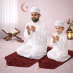 Combo of 2 Janamaz Velvet Prayer Mat | one Kid + one Adult (Pack of 2) | Soft Thick Islamic Prayer Rug Set for Children & Grown Ups | Premium Namaz Mat for Home, Ramdan, Hajj and Umrah (Maroon) - Image 2