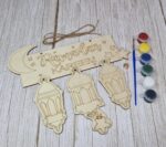 Curious Button Pack of 4 Wooden eid Decoration Painting kit Islamic Learning Toy Ramadan Kareem Hanging | Wooden Eid Decoration itmas | Decor Ornament & Islamic Home Decor - Image 2