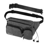 DOCOSS-Fanny Pack for Men,Women,Waterproof Waist Bag,1 RFID Safe Pocket,Premium Stitching & Zippers Travel Side Bag for Men,Women -Belt Bag with Extra Extendable Belt for Travelling (Black) - Image 2