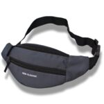 Dein Kleider Waist Pack Travel Handy Hiking Zip Pouch Document Money Phone Belt Sport Bag Bum Bag for Men and Women Nylon (Grey) - Image 2