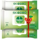 Dettol Germ Protection Wet Wipes for Skin & Surfaces, Original - 40 Count (Pack of 3)|| Moisture-Lock Lid - Image 2
