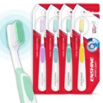 Enshine Advance Clean + Toothbrush Set | Ultra Soft Bristles, Compact Brush Head & Effective Tongue Cleaner | Complete Oral Care Manual Tooth Brush Set for Adults – Pack of 4 (Multicolor) - Image 2