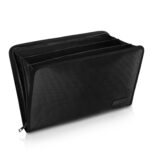 Expanding File Folder Important Document Organizer Fireproof and Waterproof Document Bag with A4 Size 3 Pockets Zipper Closure Non-Itchy Silicone Coated Portable Filing Wallet Pouch(14.3" x 9.8") - Image 2