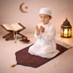 FAF Boy & Girl Janamaz Velvet Prayer Mat | Children Islamic Prayer Rug for Kids (1 to 10) | Soft Thick Namaz Mat, Portable Travel Janemaaz | Mussalla for Home, Mosque & Ramzan, Hajj and Umrah (Brown) - Image 2