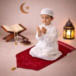 FAF Boy & Girl Janamaz Velvet Prayer Mat | Children Islamic Prayer Rug for Kids (1 to 10) | Soft Thick Namaz Mat, Portable Travel Janemaaz | Mussalla for Home, Mosque & Ramzan, Hajj and Umrah (Red) - Image 2