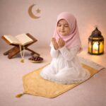 FAF Kids Janamaz Velvet Prayer Mat | Children Islamic Prayer Rug for Boy & Girl (1 to 10) | Soft Thick Namaz Mat, Portable Travel Janemaaz | Mussalla for Home, Mosque & Ramzan, Hajj and Umrah (Golden) - Image 2