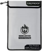 Fireproof Document Bag 15 x 11 Inches, Andyer Waterproof and Fireproof Money Bag, Double Pocktes Double Sealed Fireproof Safe Bag Document Holder with Zipper for Money, Documents, Valuables - Image 2