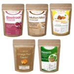 Florecer Kasturi Haldi, Neem, Orange Peel, Beetroot And Multani Mitti Powder For Face And Skin Care- Each 50 Gram - Image 2