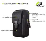 GOTEO Large Capacity Mobile Phone Pouch, 3 Zippered Compartments with Card Holder, Lightweight Waist Belt Pouch with Mobile Phone Holder for Men (Black) - Image 2