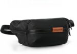 Goldfinch Waist Bag for Men & Women | Water-Resistant Crossbody Waist Sport Pouch with 2 Zippered Compartments, Back Pocket & Adjustable Strap for Travel, Money, Passport, Running, Gym Use | Black - Image 2