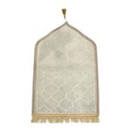 HADIYAH Kids Dome Design Premium Janamaz | Prayer Mat with Name Customisation Option | Soft Velvet Prayer Rug | White - Image 2