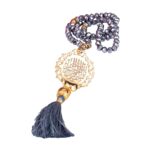 HADIYAH Premium Customisable 100 Beads Crystal Tasbeeh | with Name or Bismillah | Grey - Image 2