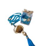 HADIYAH Premium Customisable 100 Beads Crystal Tasbeeh | with Name or Bismillah | Turquoise Blue - Image 2