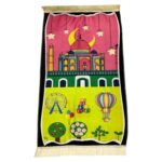 HADIYAH Rectangle Little Hajj Explorer Kids Design Premium Janamaz | Prayer Mat with Name Customisation Option | Soft Velvet Prayer Rug - Image 2