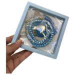 HADIYAH Sky Blue Pearl Tasbeeh with Digital Tasbeeh Counter – Transparent Combo - Image 2