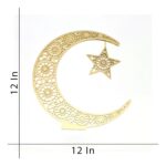 Haoser Eid Decor Ramadan Moon Wooden Sign (12 Inch) Islamic Wall Art for Ramadan Kareem & Eid Celebration Ramadan Mubarak Moon Sign & Eid Decoration ramadan table decor - Image 2