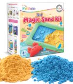 Intelliskills Premium 500g Magic Play Sand Kit for Kids, 3-in-1 Creative Art&Craft Activity Set, Big Crab,7 Shape Molds&Inflatable Tray, Sensory Learning Toy for Toddlers 3+ Years, BIS Certified,Green - Image 2