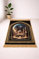 Islamic Janamaz Prayer Mat – Soft Velvet Namaz Mat | Turkey Style Aasan for Daily Namaz & Salah | 44x27 Inch, Printed Multi - 5 - Image 2