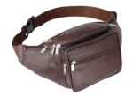 K London Leather Brown Men Women Waist Bag Fanny Bag Travel Pouch Passport Holder (1446_Brown) - Image 2