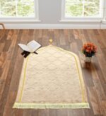 KETOSTICS® Velvet Kids Prayer Mat 50x80 CM Musalla Janamaz for Namaz Muslim Brown (Beige) - Image 2