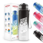 MILTON Gen'Z Water Bottle 1 ltr (Stay Strong), Motivational Water Bottles With Leak Proof Flip-Top Cap & Capacity Mark, Gym Bottle Sipper Water Bottle For Adults, Plastic, Black - Image 2