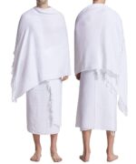 Mallika 100% Cotton Fabric Men's Ihram Ehram Ahram for Hajj and Umrah Prayer - 2 Piece Towel Set (Top and Bottom) - Image 2