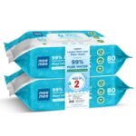 Mee Mee Pure Water Wet Wipes with Lid 80 pcs × 2 (160 Pcs)– Unscented, Plant Derived, Super Thick Baby Wet pure Wipes - Image 2