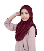 Mehar Little Gushan Hijab for Girls – Soft Structable Kids Hijab with Ruffle Design | Ready-to-Wear Islamic Scarf for School, Prayer & Daily Use - Image 2