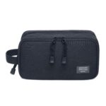 Men's Toiletry Bag, Canvas Waterproof Travel Dopp Kit Bag Accessories Organizer (Black) - Image 2