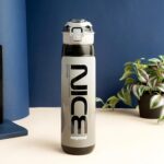 Nayasa Turbo Water Bottle 730ml | BPA Free Plastic | Leak Proof Push Button Cap | School, Office Use | Black - Image 2