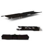 OTICA Foldable Stretcher for Patient Shifting - Portable for Emergency Hospital and Ambulance Use With Safety Belt (Aluminium, Black, Two Fold) - Image 2