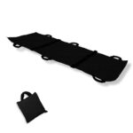 OTICA Nylon Foldable Soft Stretcher with Safety Belt, Emergency Medical Portable Stretcher for Patient, Foldable Patient Transport Stretcher with Handle with Carrying Bag (Black) - Image 2