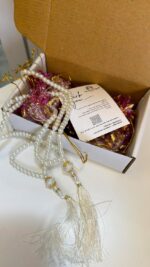 Pearl Prayer Beads Tasbih, 100 Beads, White/Off White with Tassel, Pack of 5, Islamic Religious Gift - Image 2